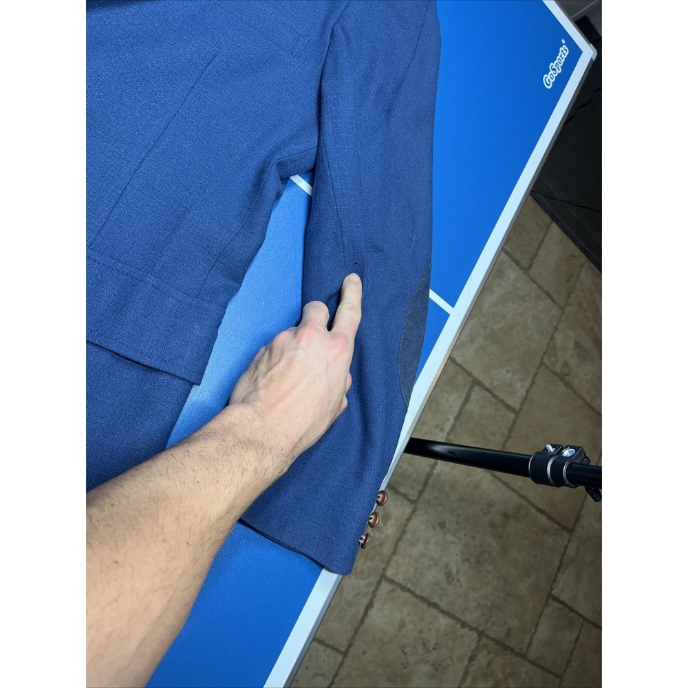 Vintage Pendleton Sport Coat Blazer Mens 44 Blue Wool Two Button‎ Elbow Patches - Picture 9 of 16